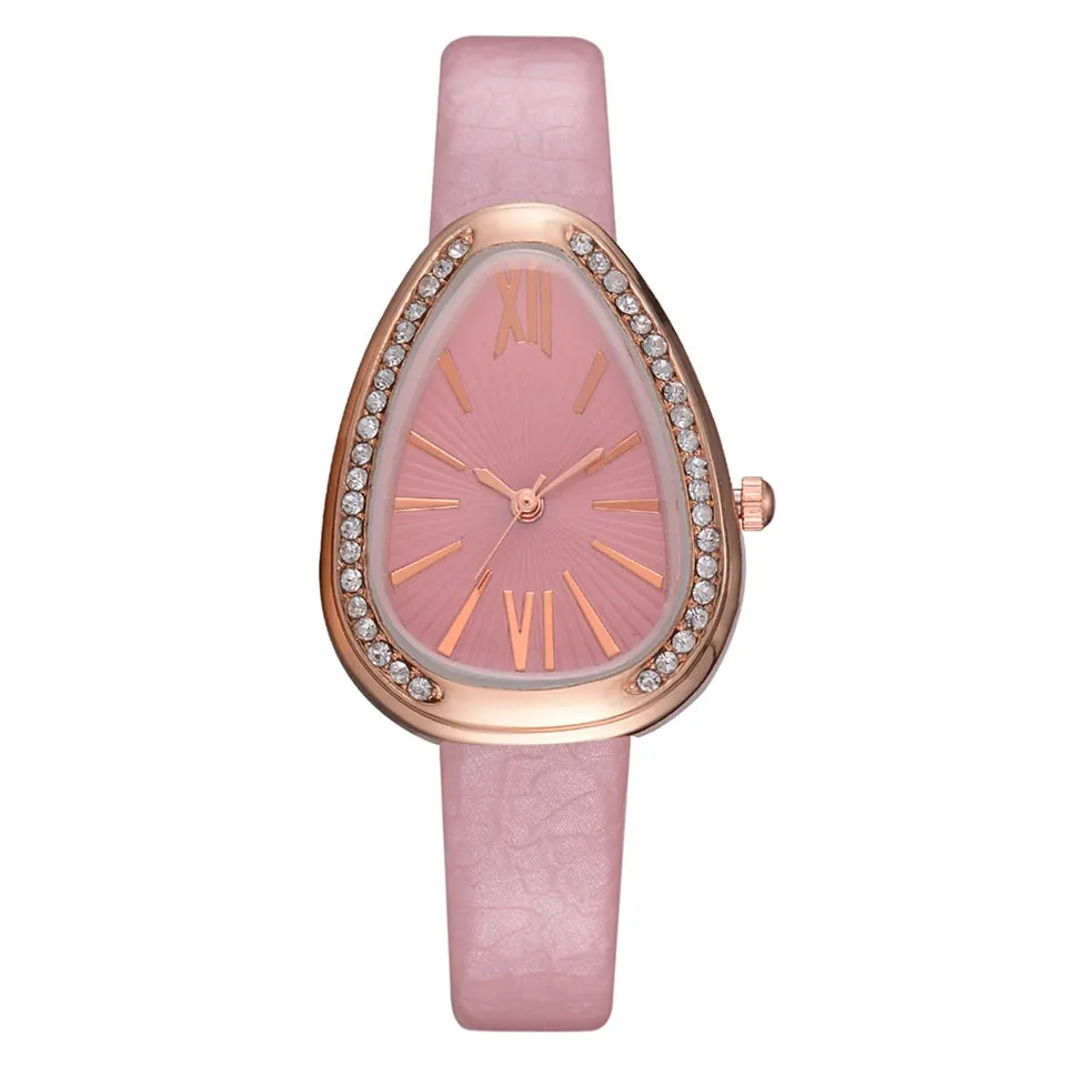 Sidiou Group Wholesale Fashion Luxury Snake Triangular Shape Women Watch Ladies Retro Roman Scale Crystal Quartz Watches Female Dress Watch
