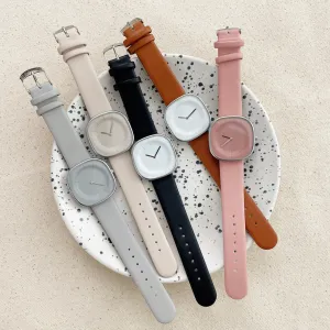 Sidiou Group Wholesale Retro Simple Square Women Watches Leather Fashion Ladies Wristwatch Big Dial Quartz Clock Elegant Gifts Promotional Watch