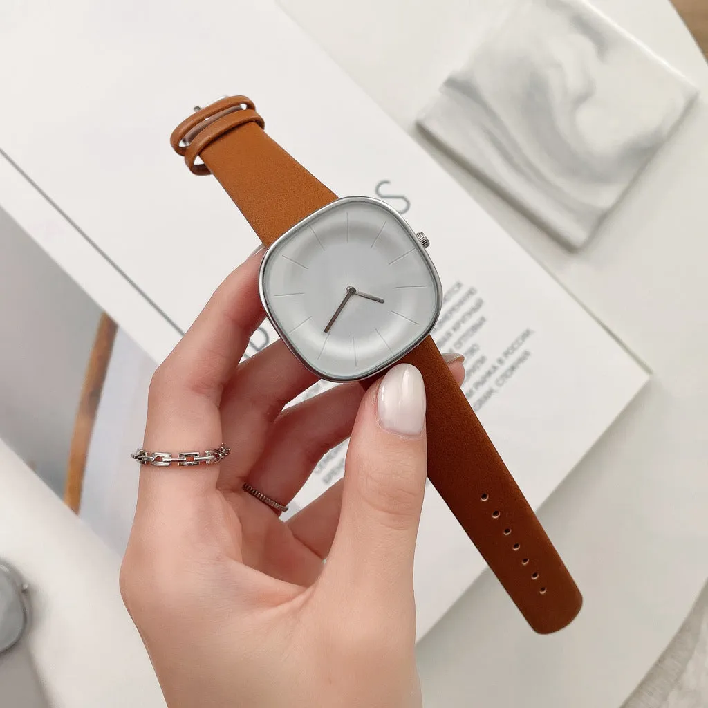 Sidiou Group Wholesale Retro Simple Square Women Watches Leather Fashion Ladies Wristwatch Big Dial Quartz Clock Elegant Gifts Promotional Watch