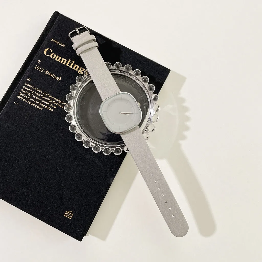 Sidiou Group Wholesale Retro Simple Square Women Watches Leather Fashion Ladies Wristwatch Big Dial Quartz Clock Elegant Gifts Promotional Watch