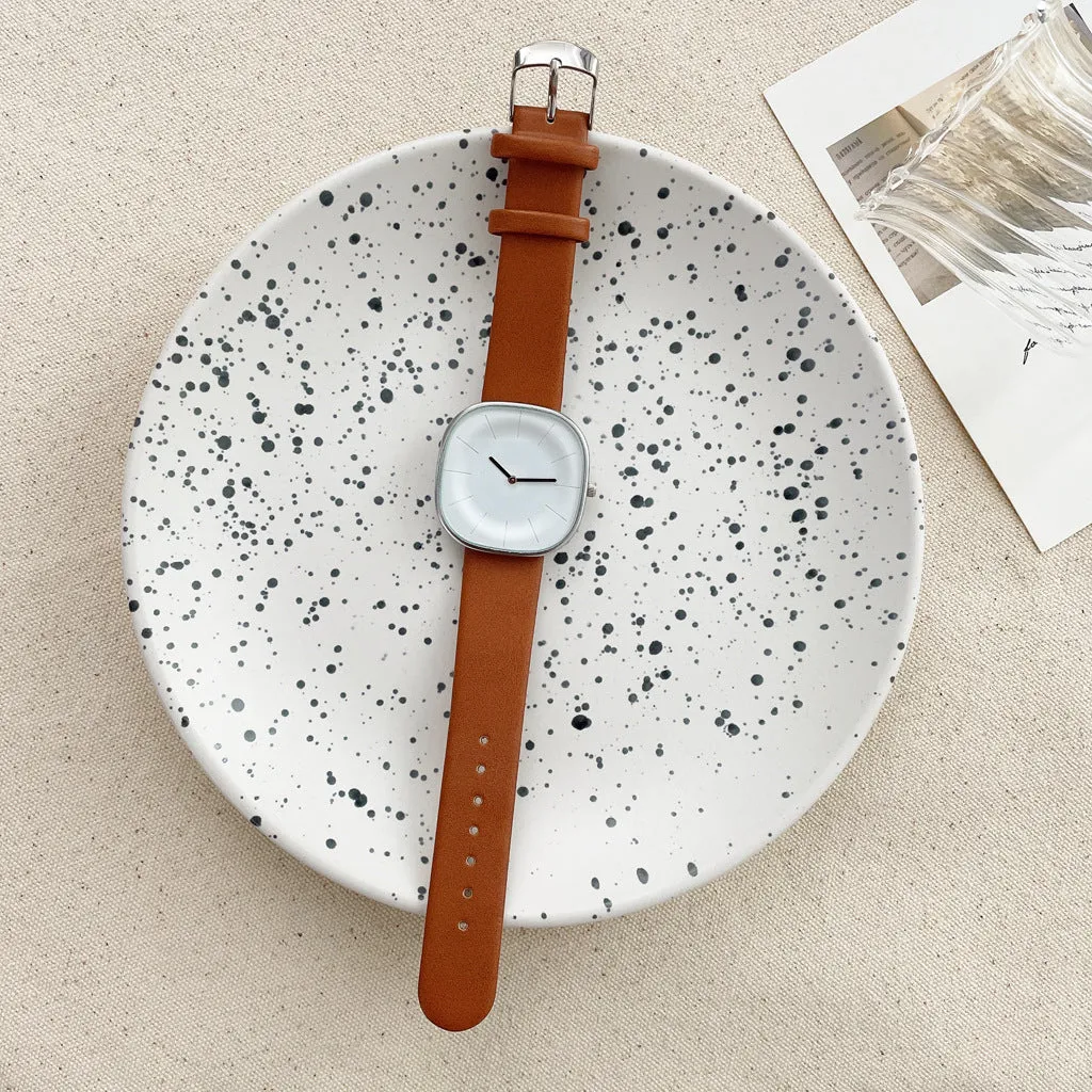 Sidiou Group Wholesale Retro Simple Square Women Watches Leather Fashion Ladies Wristwatch Big Dial Quartz Clock Elegant Gifts Promotional Watch