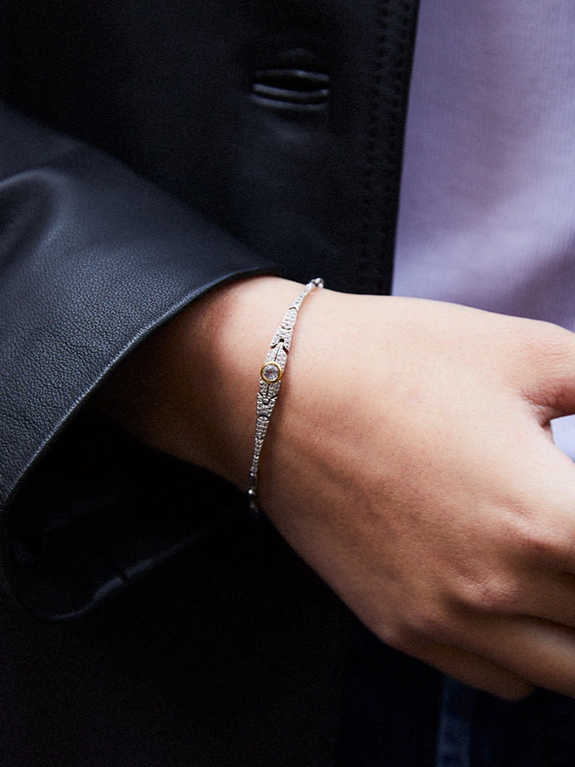 Slimline dual tone bracelet