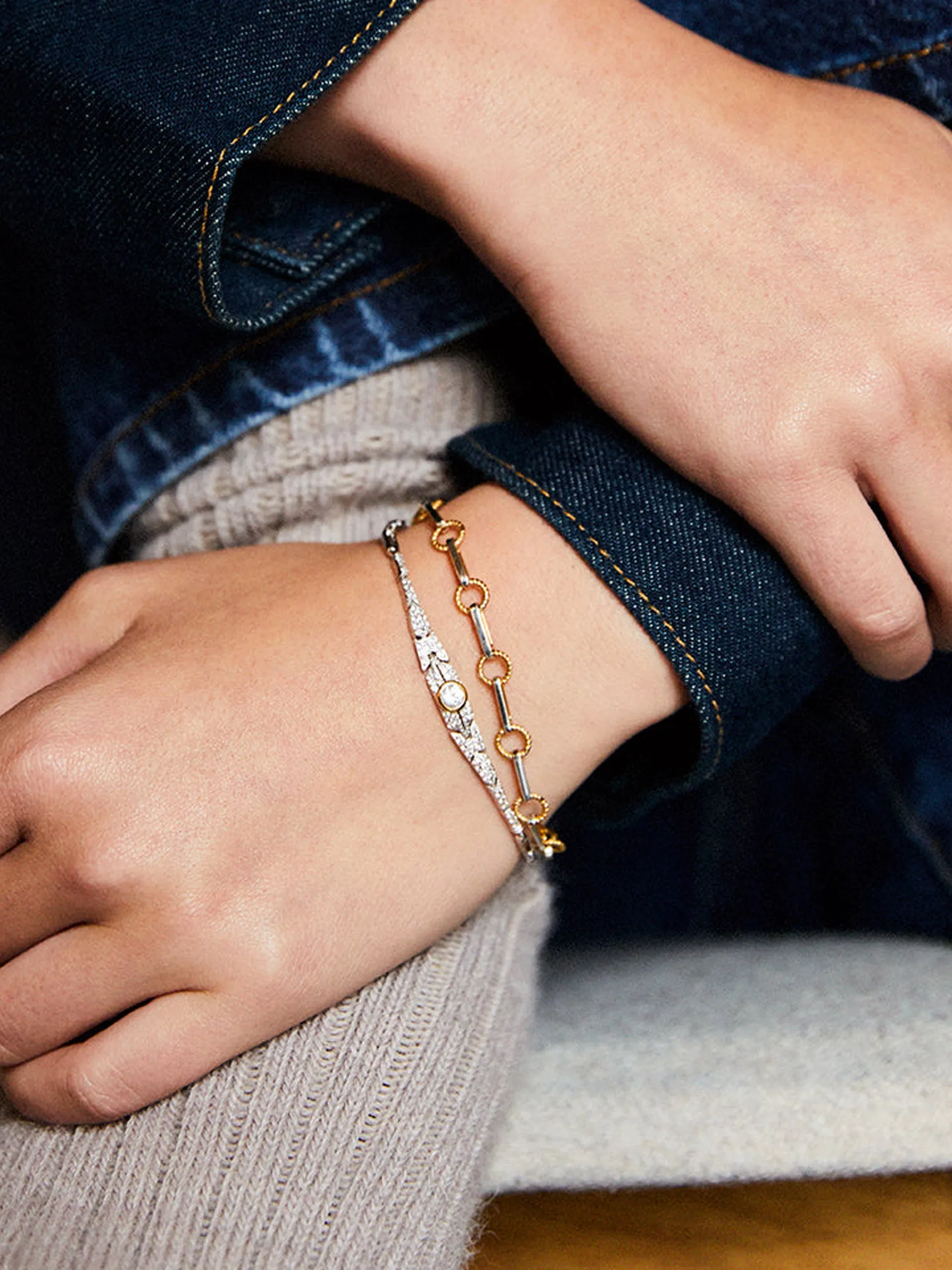 Slimline dual tone bracelet