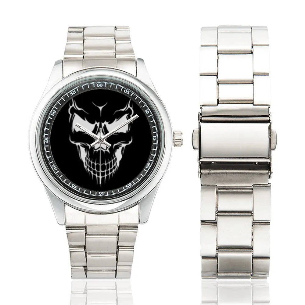 Smiling Skull Face Men's Stainless Steel Watch