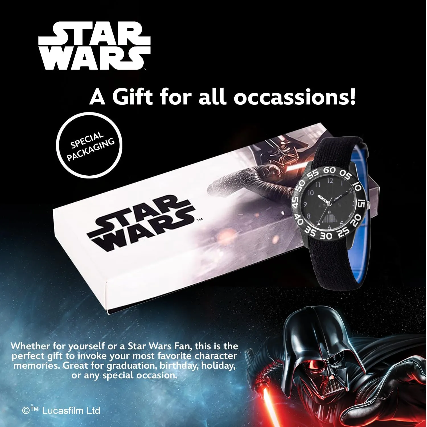 STAR WARS Kids' Plastic Time Teacher Analog Quartz Nylon Strap Watch