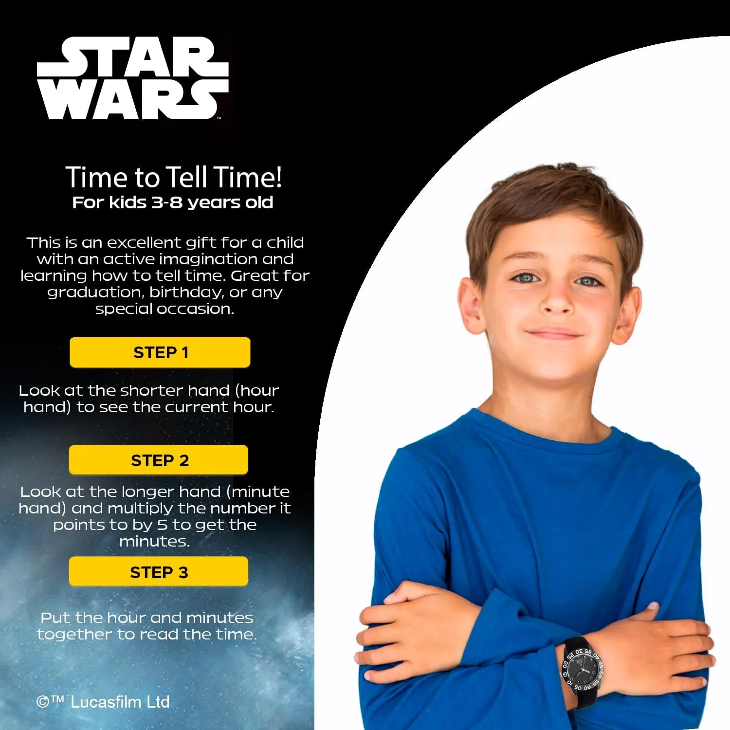 STAR WARS Kids' Plastic Time Teacher Analog Quartz Nylon Strap Watch