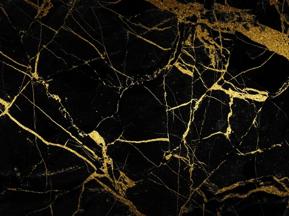 SUBLIMART: Wood Box  Lined large wood box with printed tile - Carara Black Gold Marble
