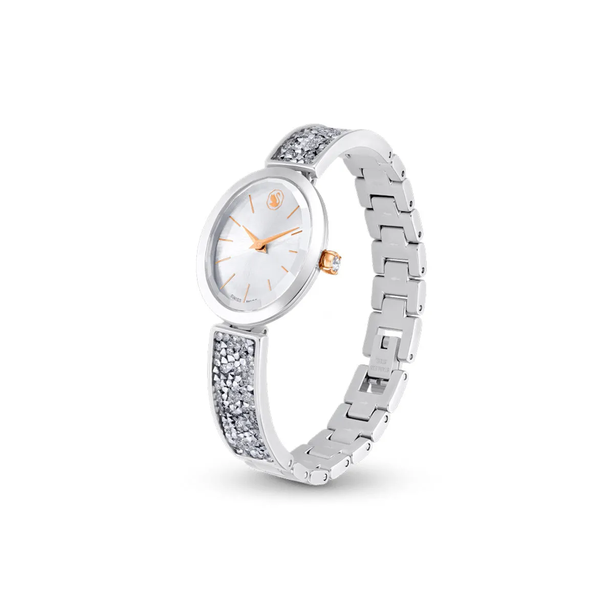 Swarovski Stainless Steel Crystal Rock Oval Watch