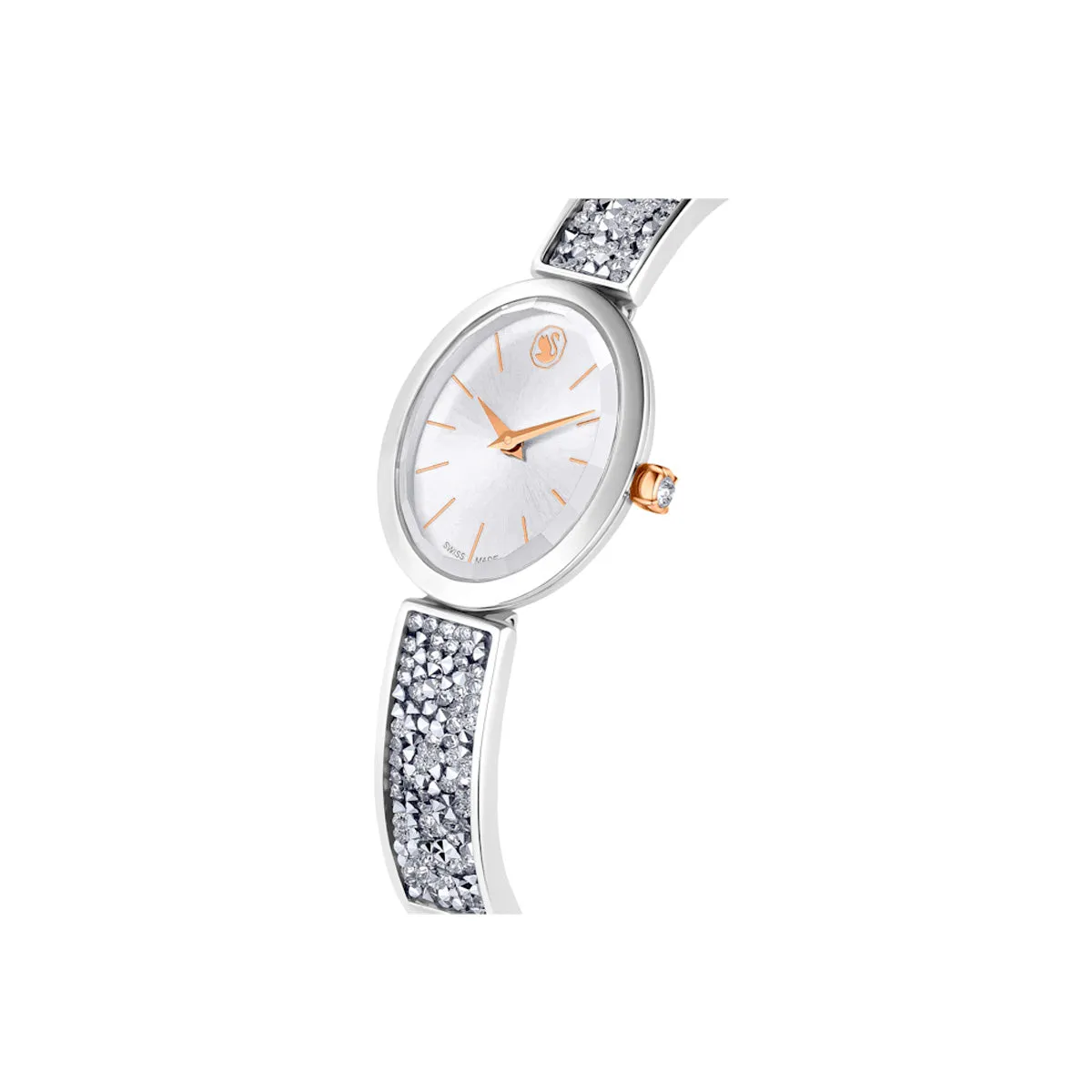 Swarovski Stainless Steel Crystal Rock Oval Watch