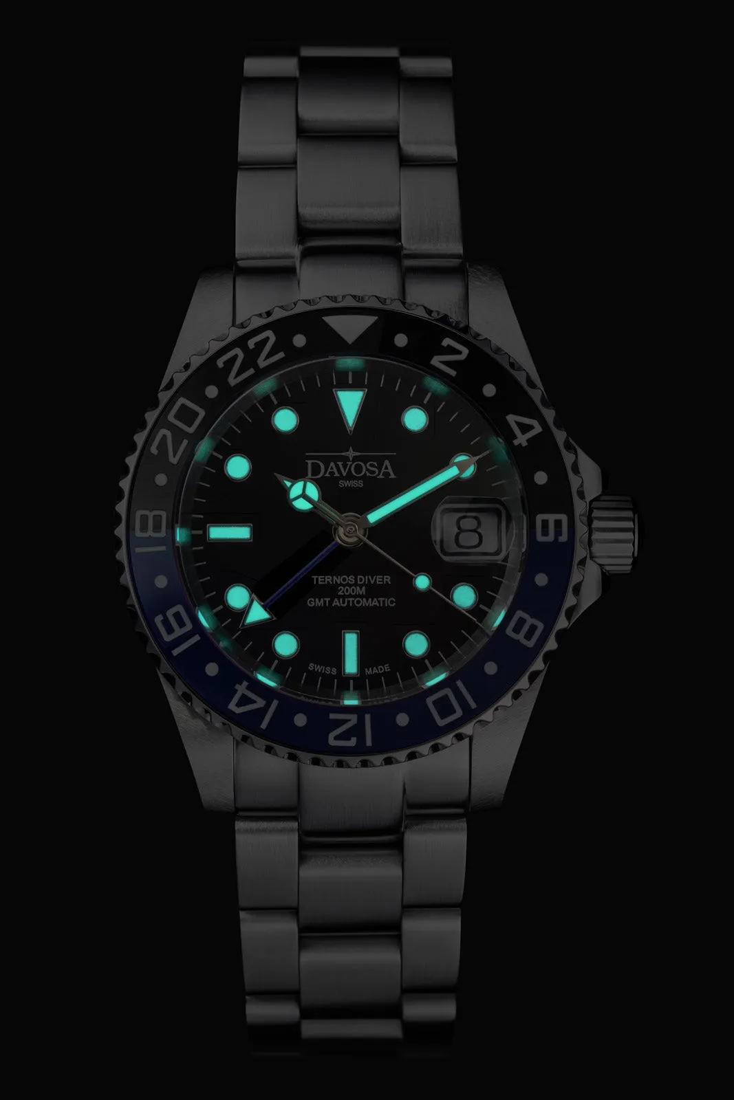 Ternos Ceramic Automatic GMT Swiss-Made Black Blue Diving Watch 16159004