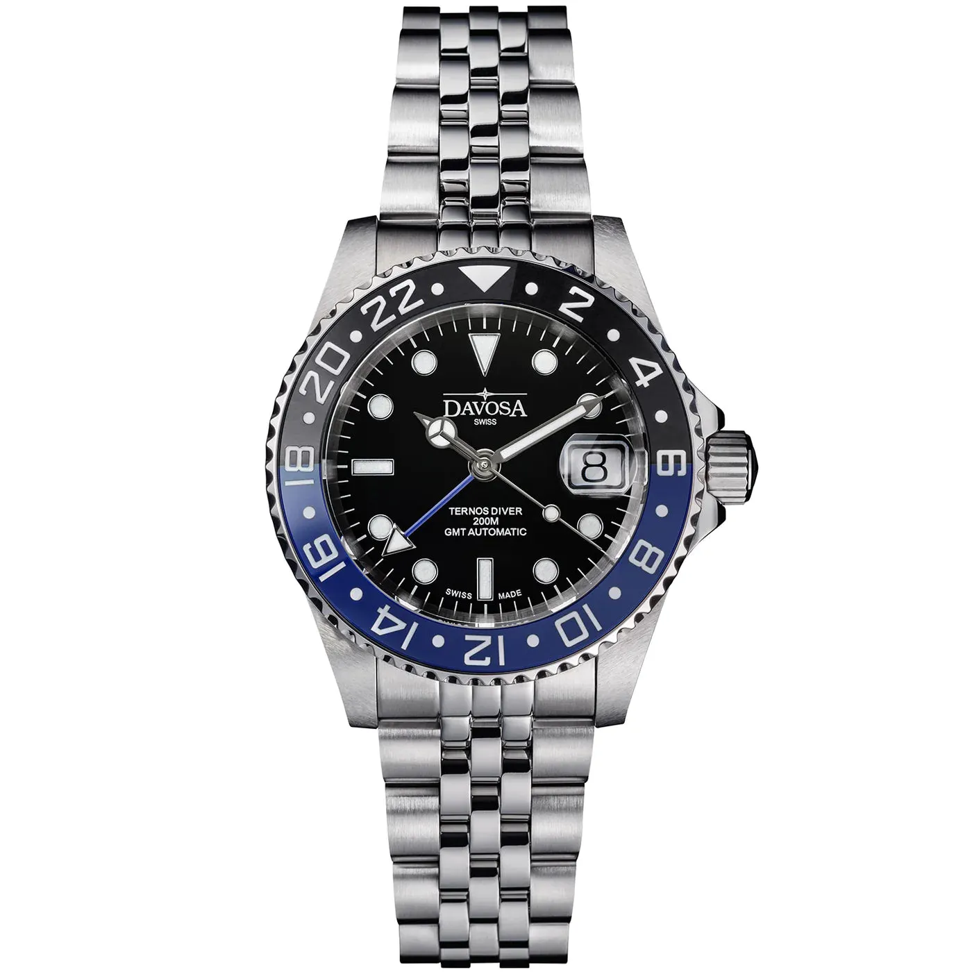 Ternos Ceramic Automatic GMT Swiss-Made Black Blue Diving Watch 16159004
