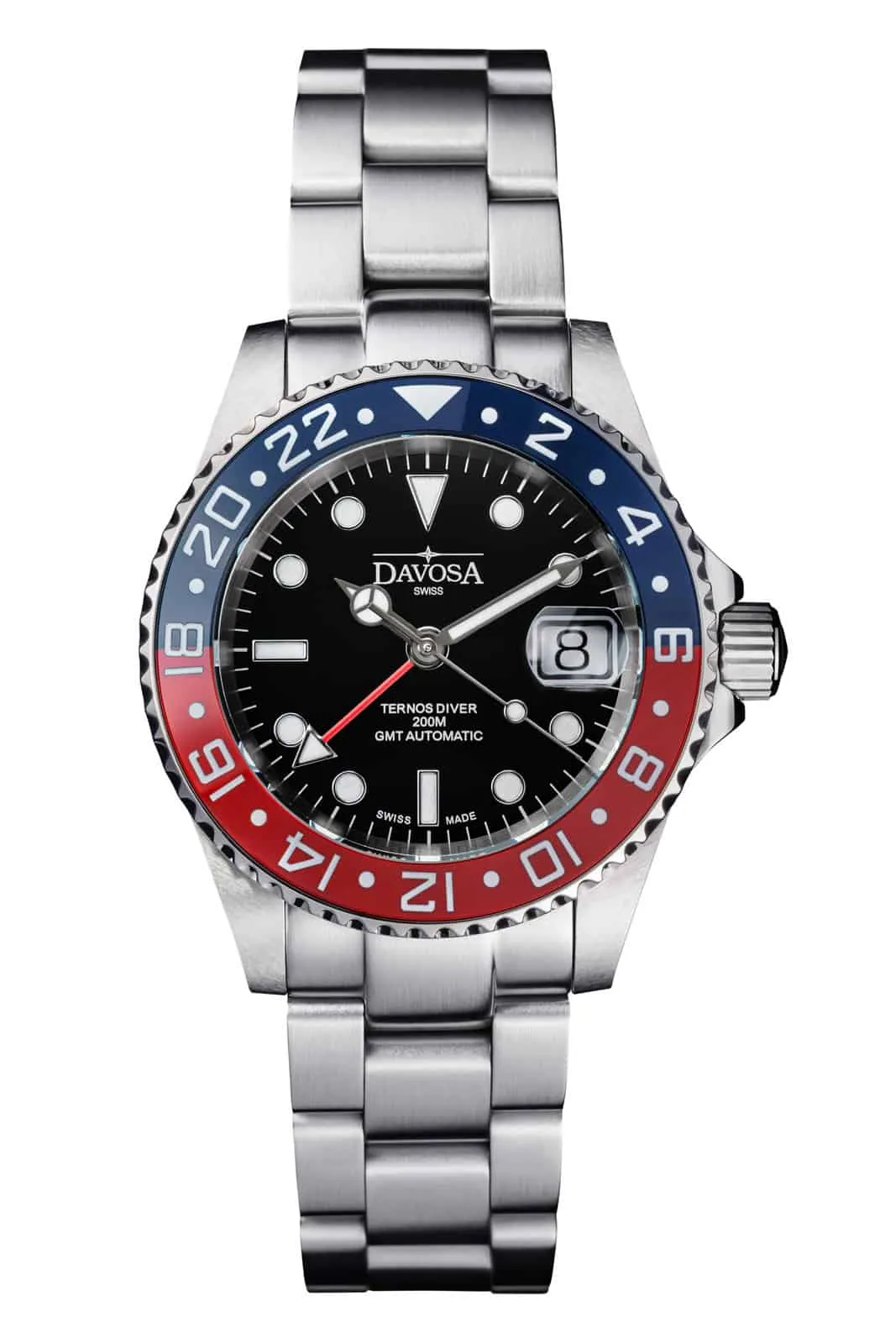 Ternos Ceramic Automatic GMT Swiss-Made Blue Red Diving Watch 16159060