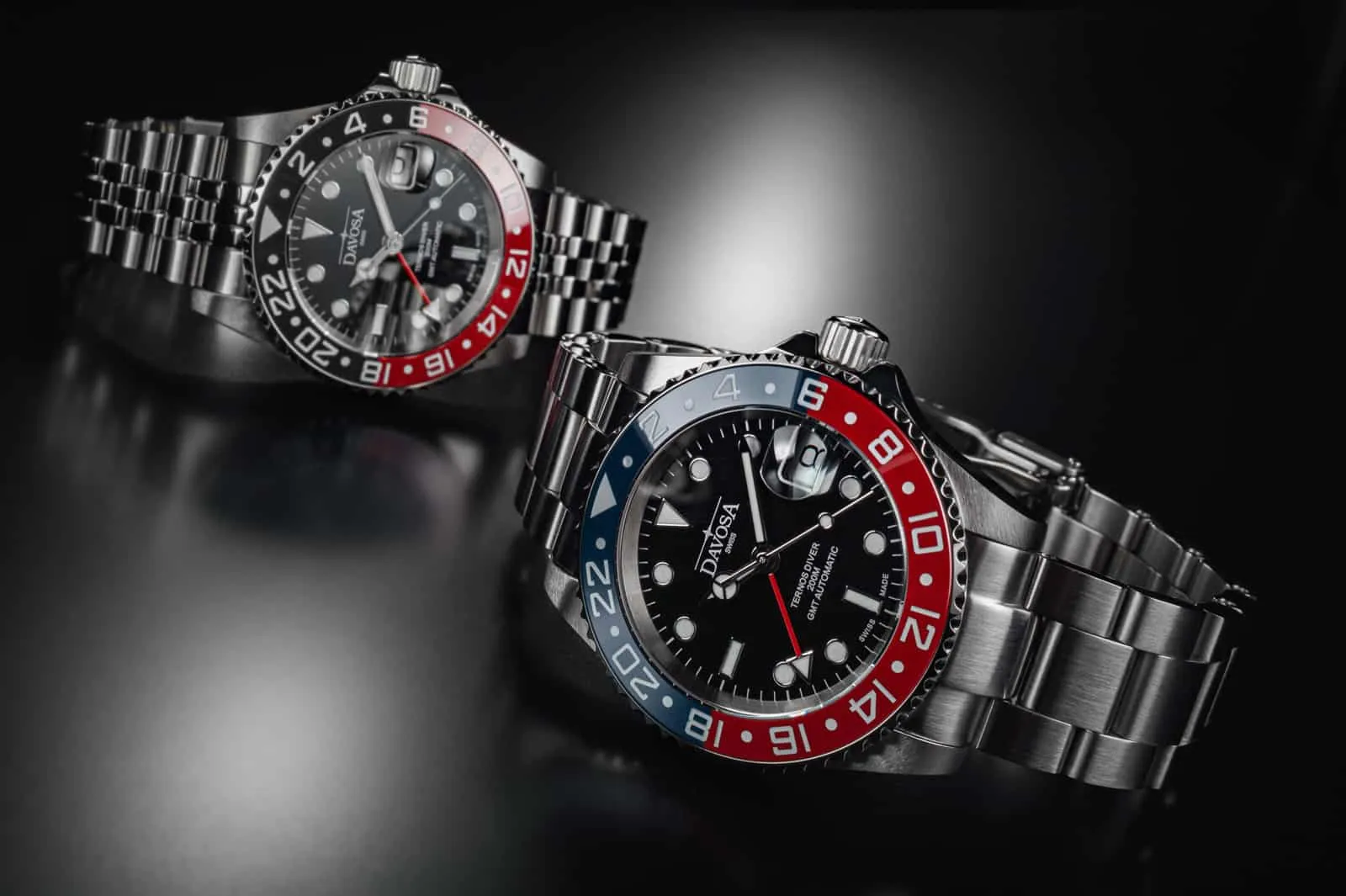 Ternos Ceramic Automatic GMT Swiss-Made Blue Red Diving Watch 16159060