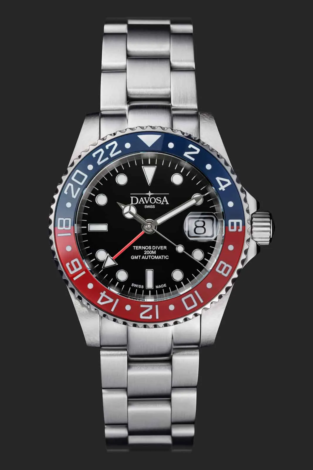 Ternos Ceramic Automatic GMT Swiss-Made Blue Red Diving Watch 16159060