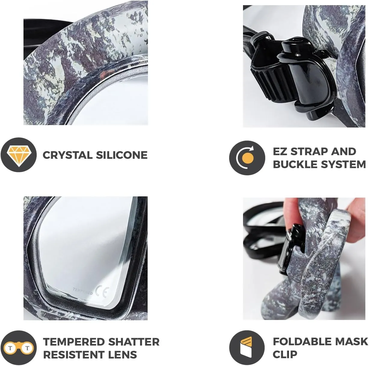 Tilos Spawn Camo Mask Snorkel Set for Spearfishing, Free Diving, Scuba Diving, Snorkeling