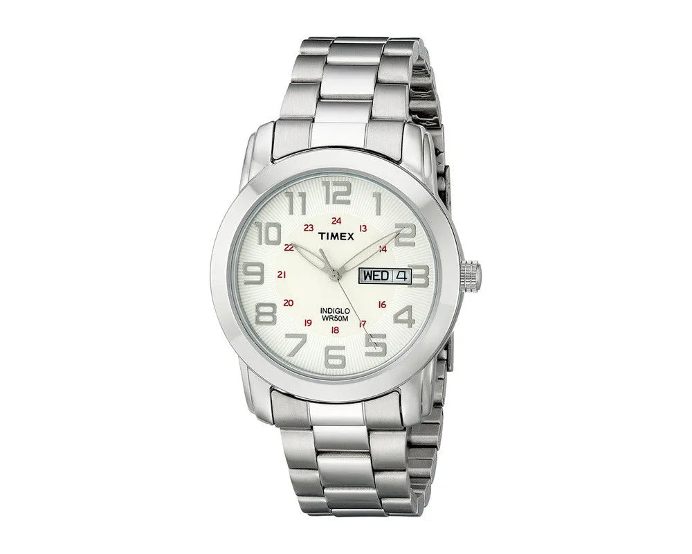 Timex Mens Silver Tone Analog Expansion Band Dress Watch T2M932