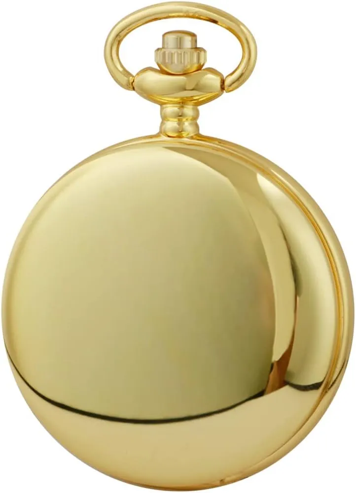 Tiong Smooth Pocket Watch,Personalized Pocket Watch,Customized Watches for Men,Engraved Pocket Watches for Fathers Day with Chain