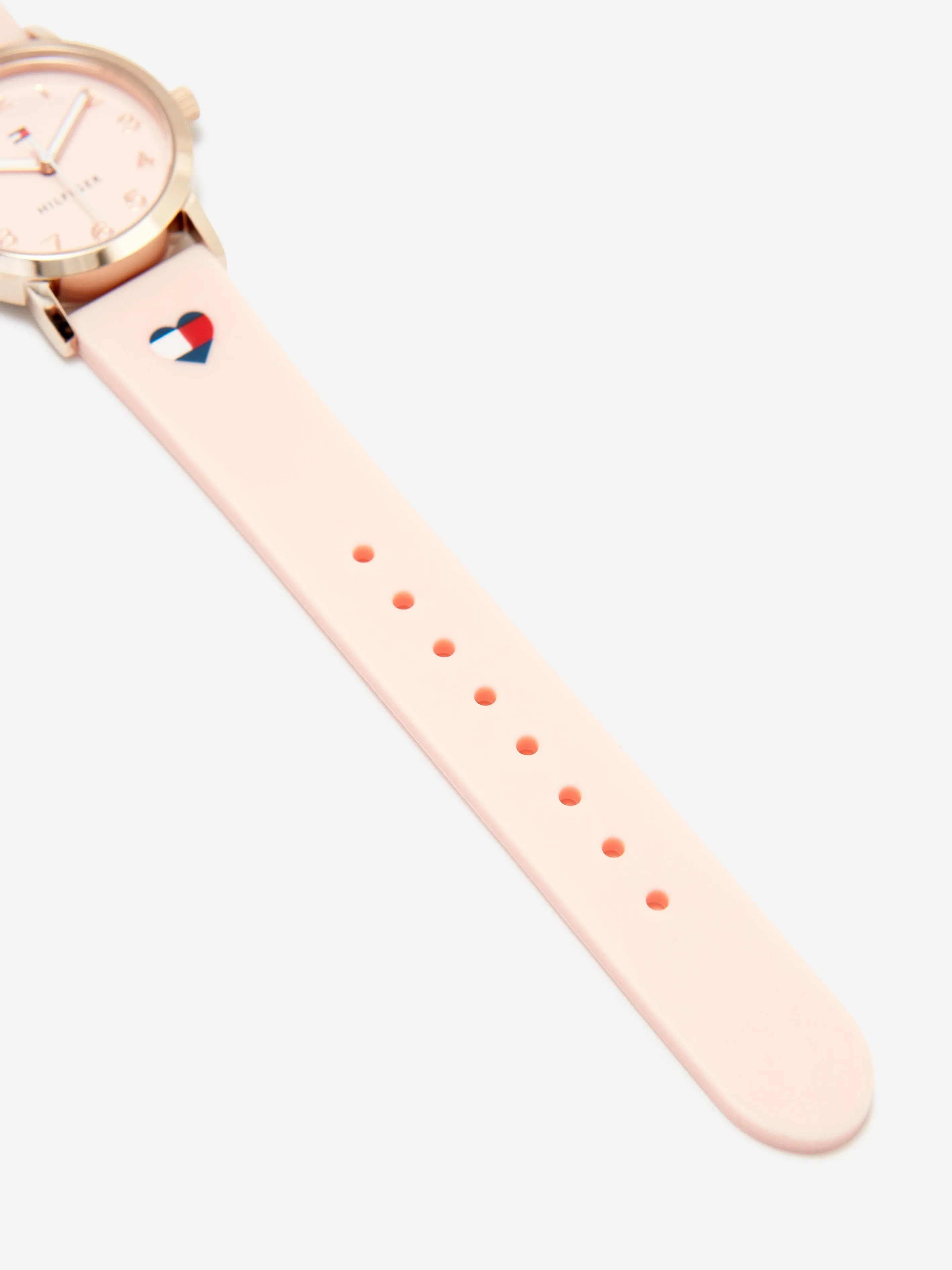Tommy Hilfiger Girls Heart Logo Strap in Pink-29.5mm (One Size)
