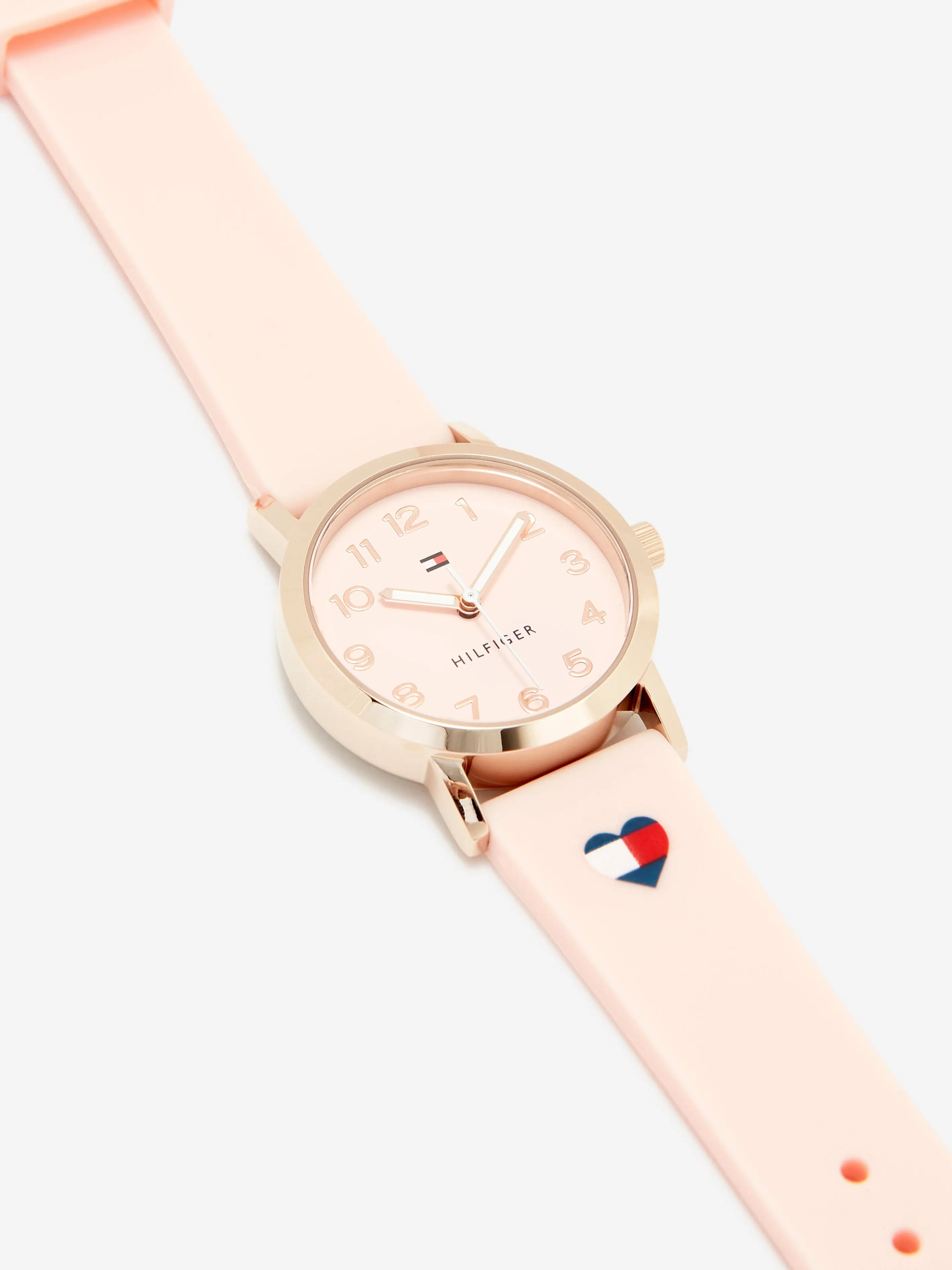 Tommy Hilfiger Girls Heart Logo Strap in Pink-29.5mm (One Size)
