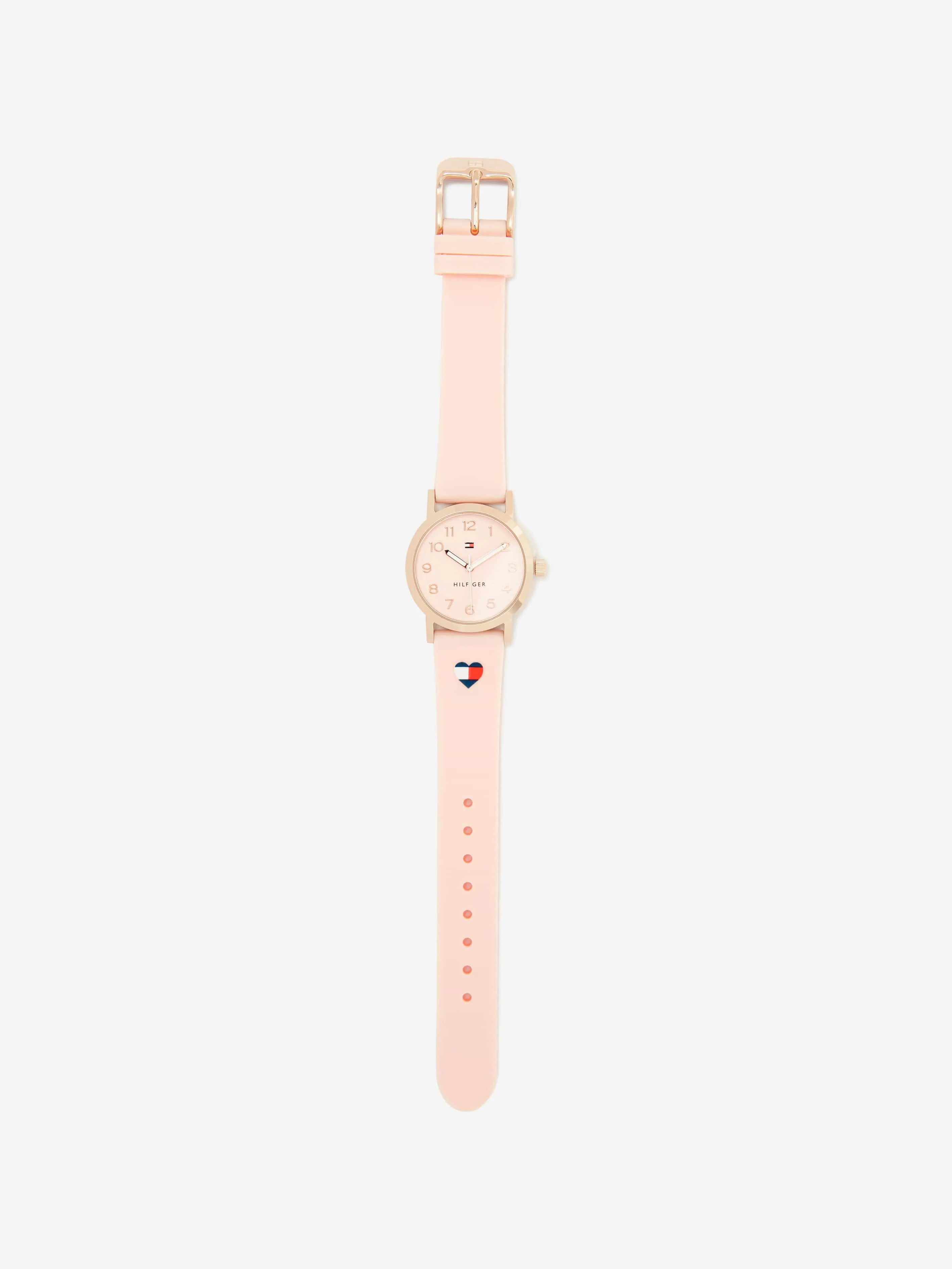 Tommy Hilfiger Girls Heart Logo Strap in Pink-29.5mm (One Size)