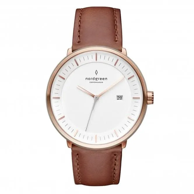 Unisex Philosopher Leather Rose Gold 36mm Watch PH36RGLEBRXX