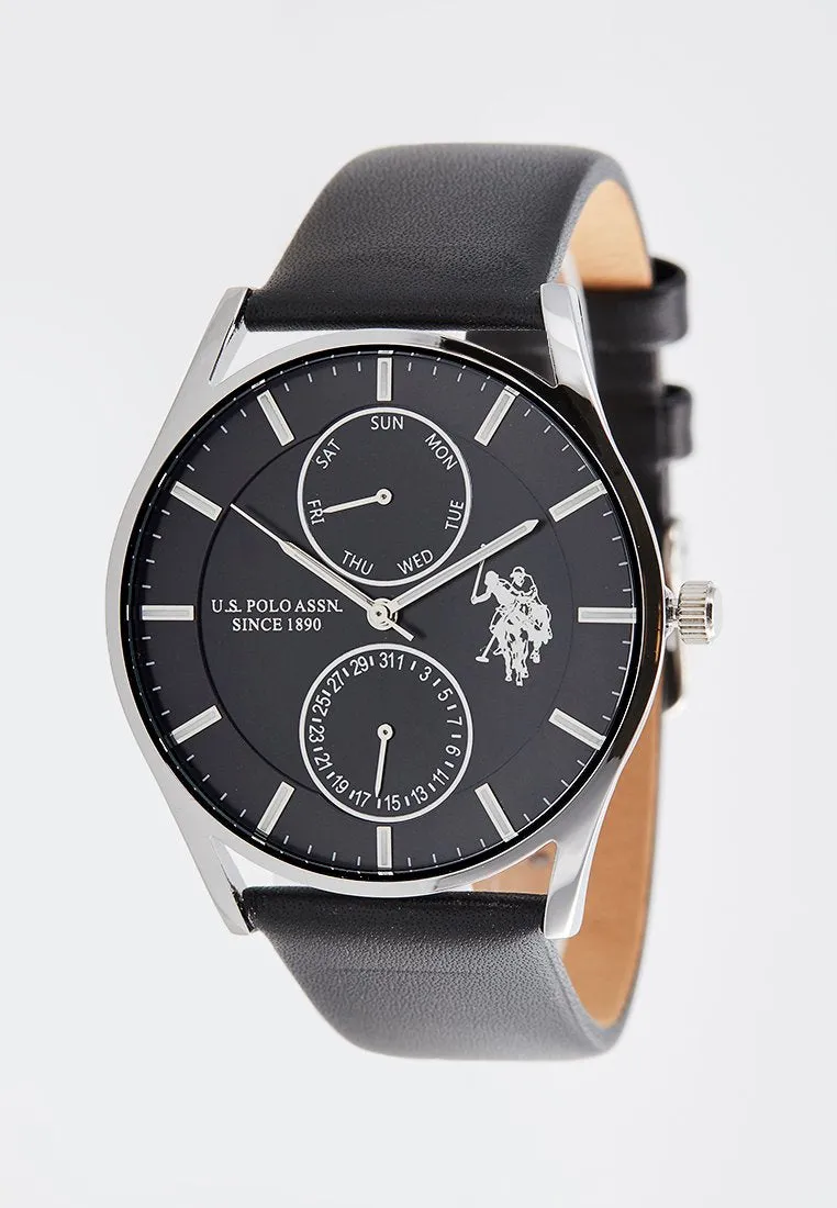 US POLO ASSN. MEN'S MULTI CALF LEATHER STRAP WITH S.S. PERSONALIZED BUCKLE