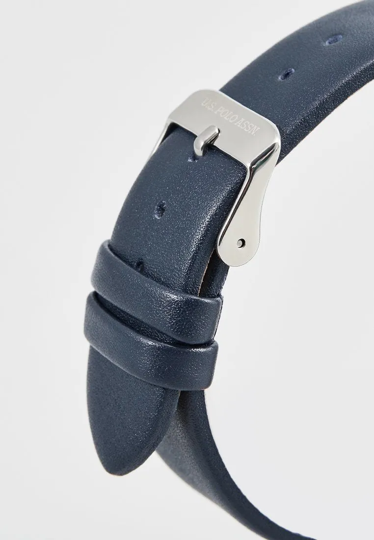 US POLO ASSN. MEN'S MULTI CALF LEATHER STRAP WITH S.S. PERSONALIZED BUCKLE