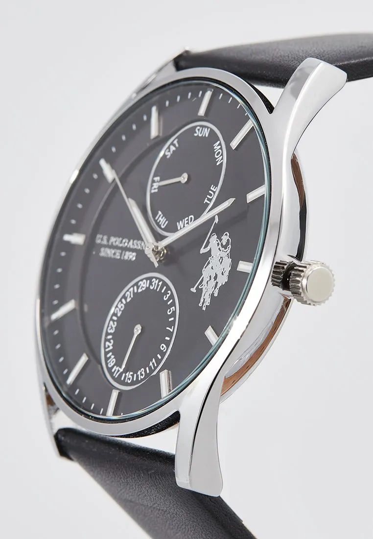 US POLO ASSN. MEN'S MULTI CALF LEATHER STRAP WITH S.S. PERSONALIZED BUCKLE