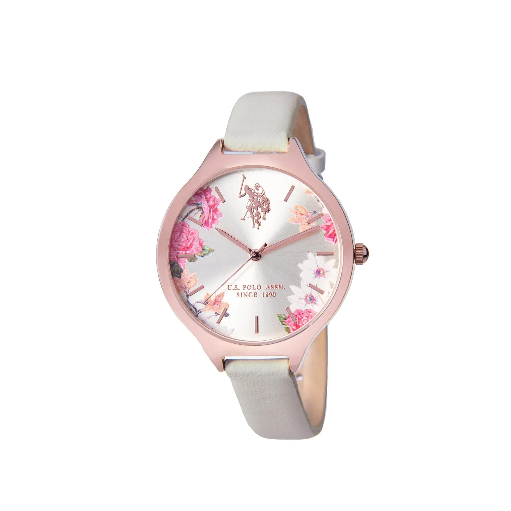 US POLO WOMEN'S CALF LEATHER STRAP AND S.S PERSONALIZED BUCKLE