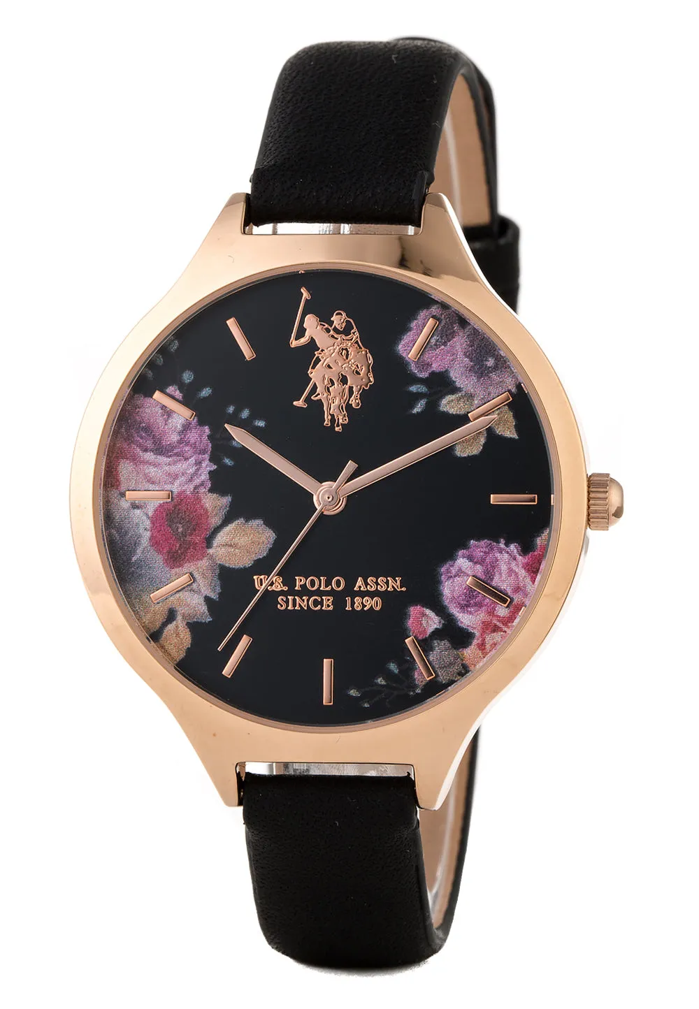 US POLO WOMEN'S CALF LEATHER STRAP AND S.S PERSONALIZED BUCKLE