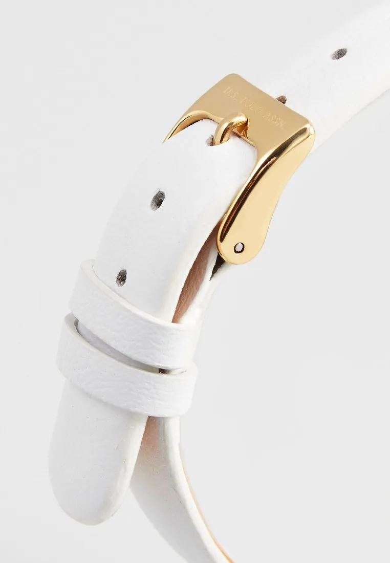 US POLO WOMEN'S CALF LEATHER STRAP AND S.S PERSONALIZED BUCKLE