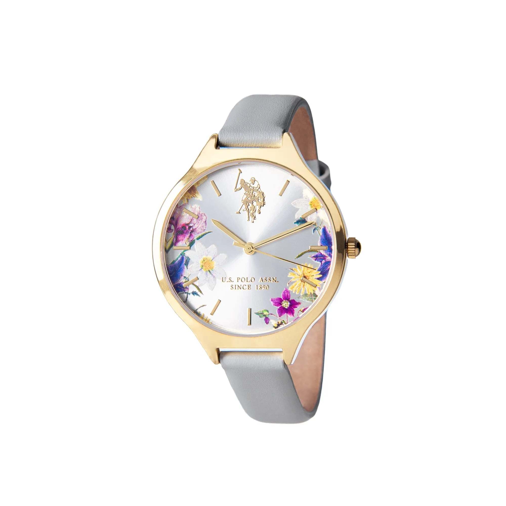 US POLO WOMEN'S CALF LEATHER STRAP AND S.S PERSONALIZED BUCKLE