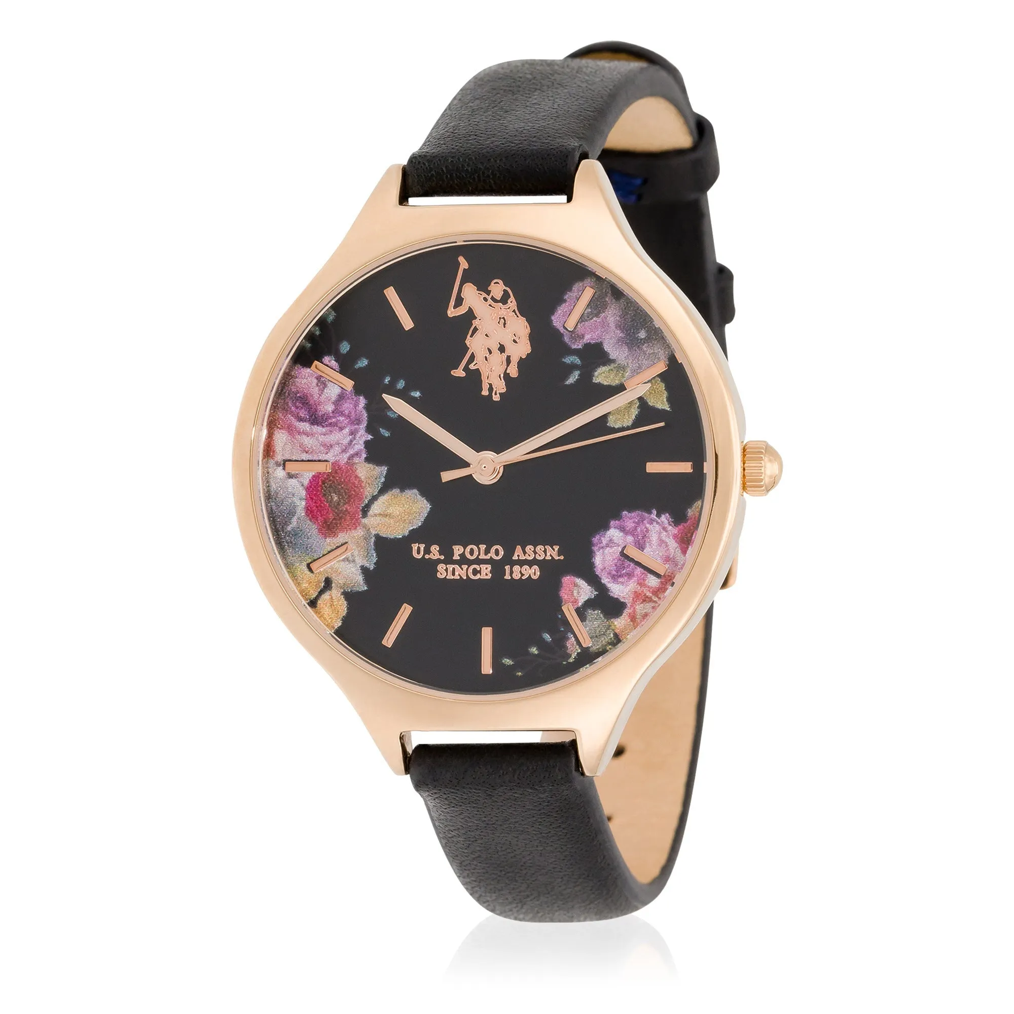 US POLO WOMEN'S CALF LEATHER STRAP AND S.S PERSONALIZED BUCKLE