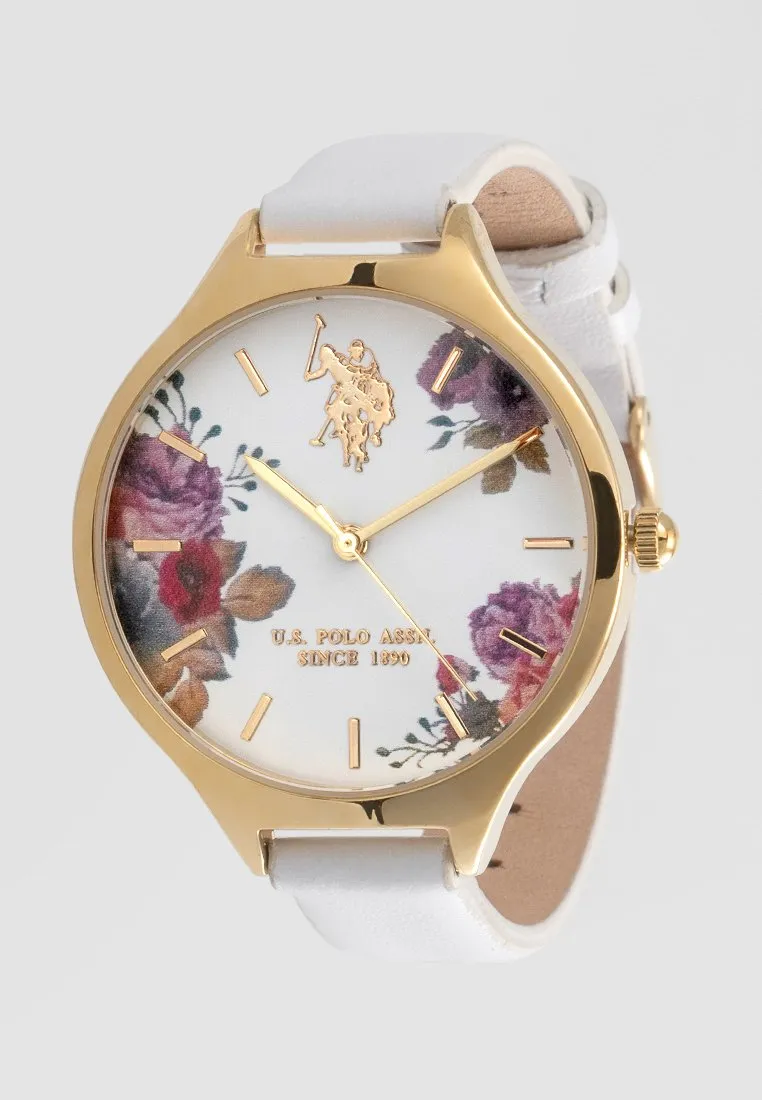 US POLO WOMEN'S CALF LEATHER STRAP AND S.S PERSONALIZED BUCKLE