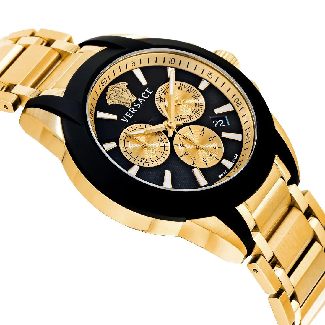 Versace Men 42 mm Size Black Round Dial Analog Watch- VEM800524