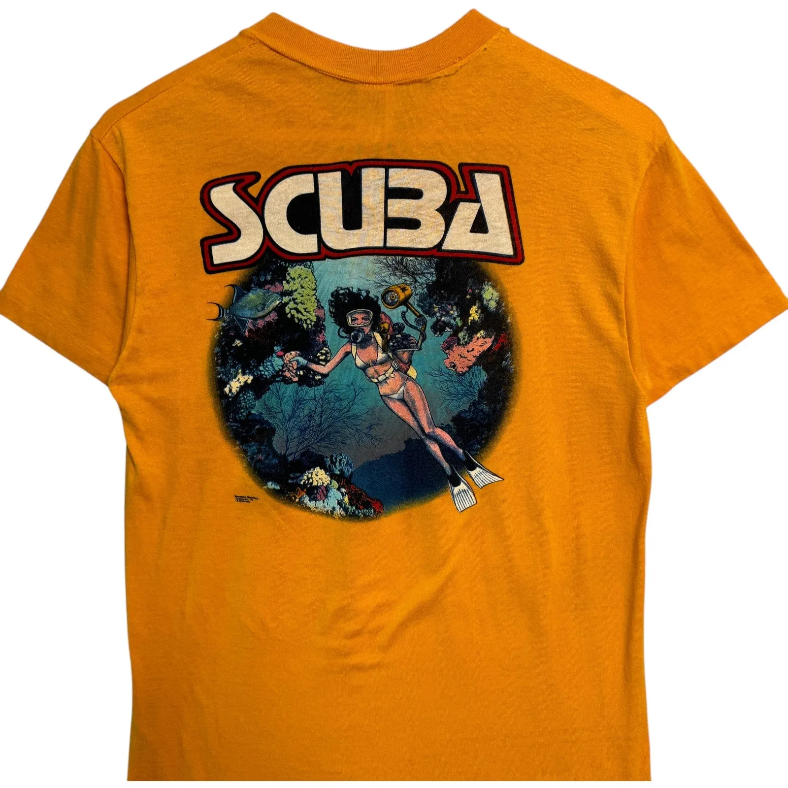 Vintage Bamboo Reef Scuba Diving Centers Back Print Tee