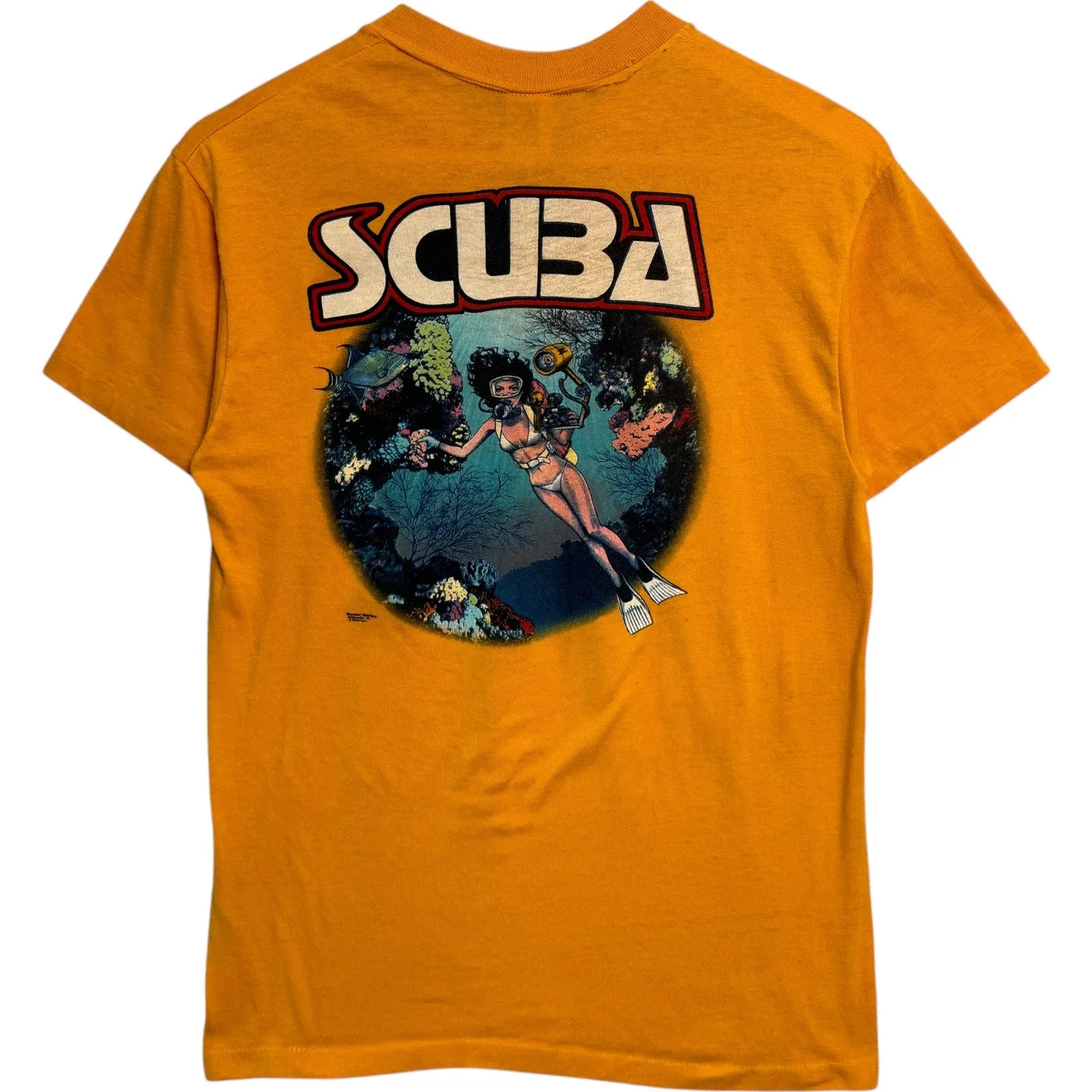 Vintage Bamboo Reef Scuba Diving Centers Back Print Tee