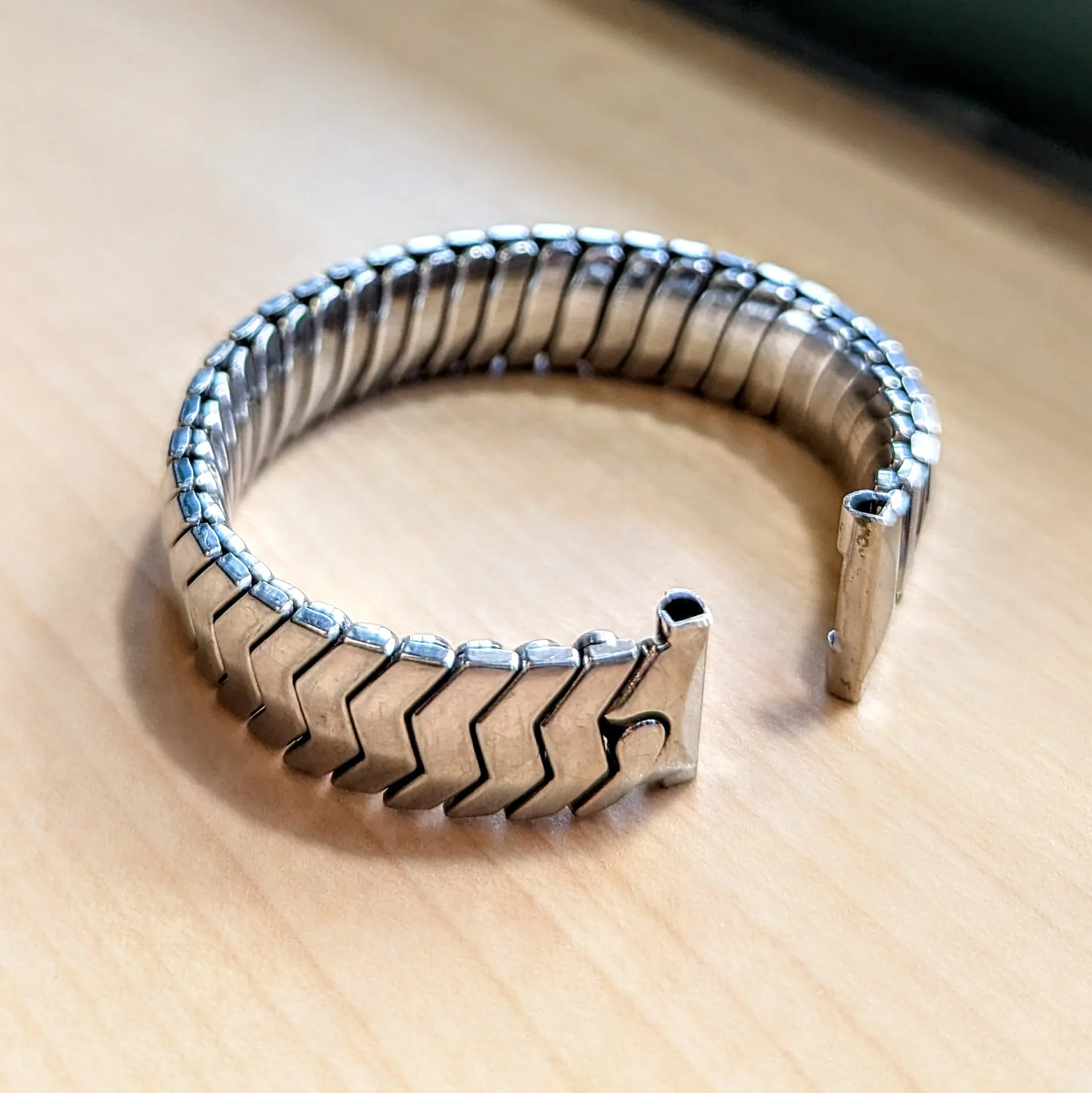 Vintage JB CHAMPION Watchband 16mm Center Scissor Expansion Bracelet ALL S.S.