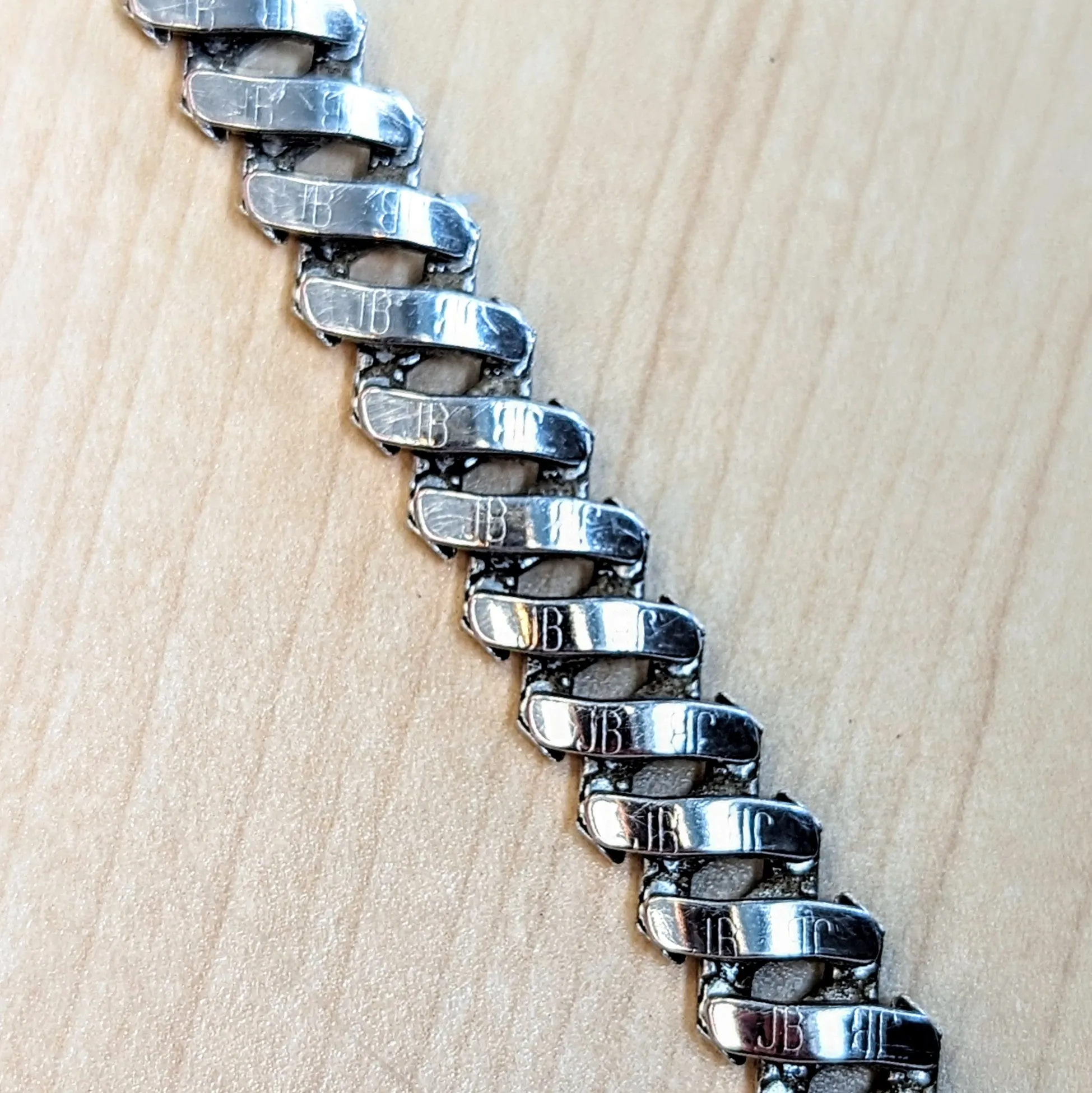 Vintage JB CHAMPION Watchband 16mm Center Scissor Expansion Bracelet ALL S.S.