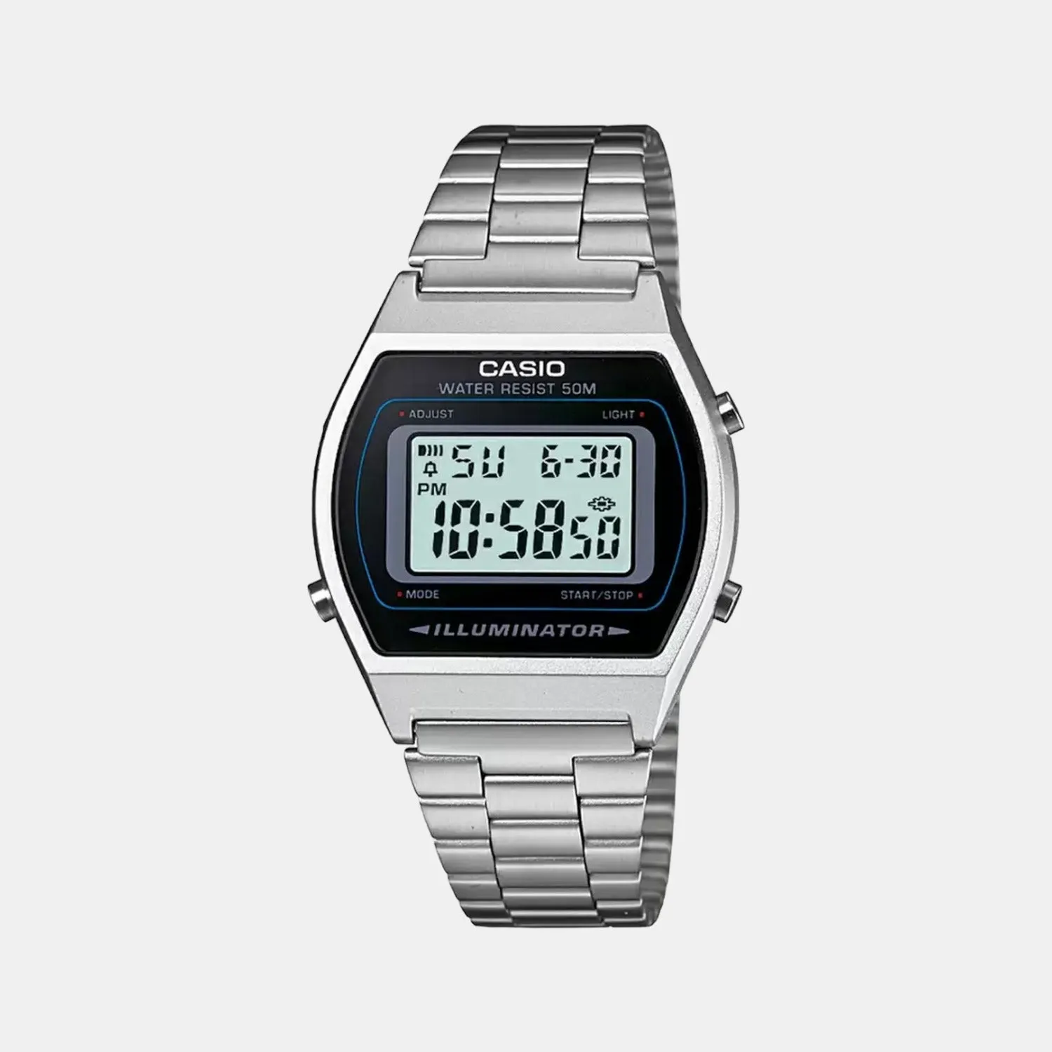 Vintage Men's Digital Stainless Steel Watch D129 - B640WD-1AVDF