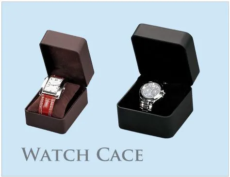 Watch case S size, synthetic leather fabric, with cushion, 12 pieces AO-W-370