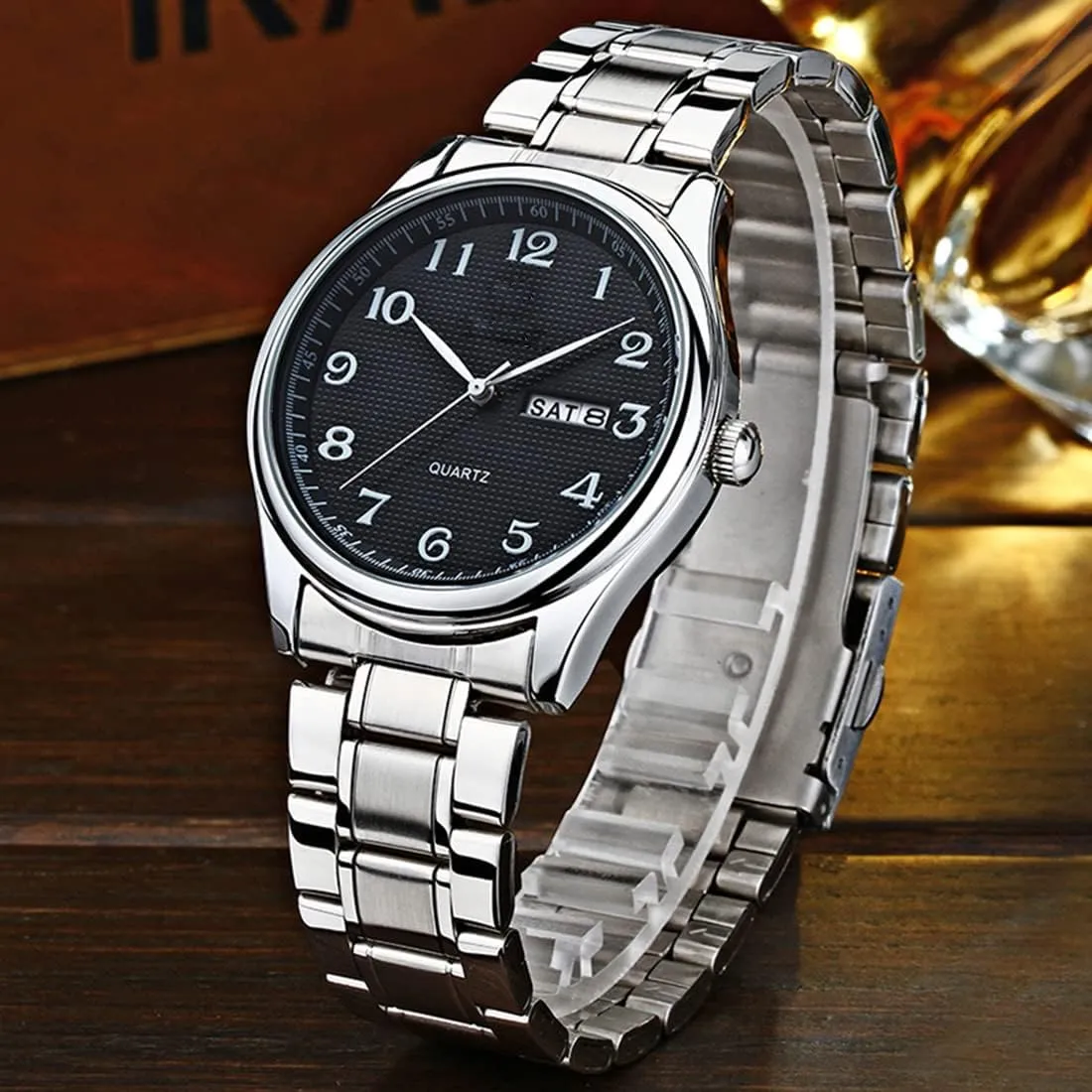 Watches Men/Women Easy to Read The dial Quartz Wrist Watches Classic Silver Stainless Steel Waterproof Business Dress Wrist Watch