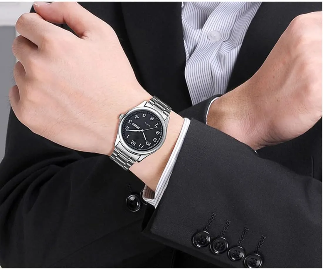Watches Men/Women Easy to Read The dial Quartz Wrist Watches Classic Silver Stainless Steel Waterproof Business Dress Wrist Watch