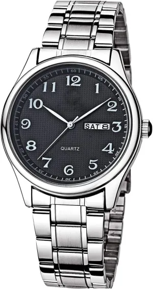 Watches Men/Women Easy to Read The dial Quartz Wrist Watches Classic Silver Stainless Steel Waterproof Business Dress Wrist Watch