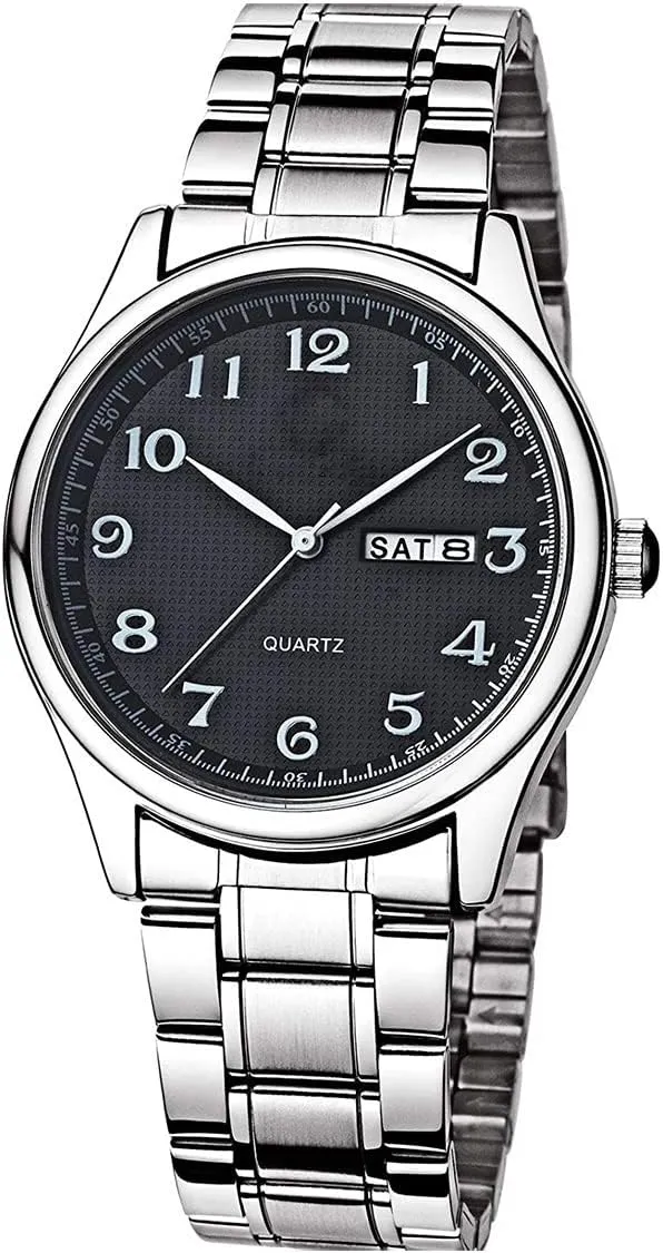 Watches Men/Women Easy to Read The dial Quartz Wrist Watches Classic Silver Stainless Steel Waterproof Business Dress Wrist Watch