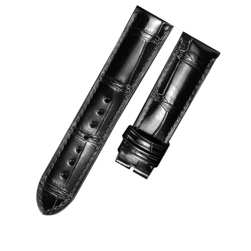 WATCHESMATE Black Leather Watch Straps Suitable for Longines