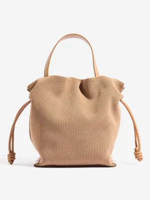 Westside Beige Textured Bucket Bag Westside Beige Textured Bucket Bag
