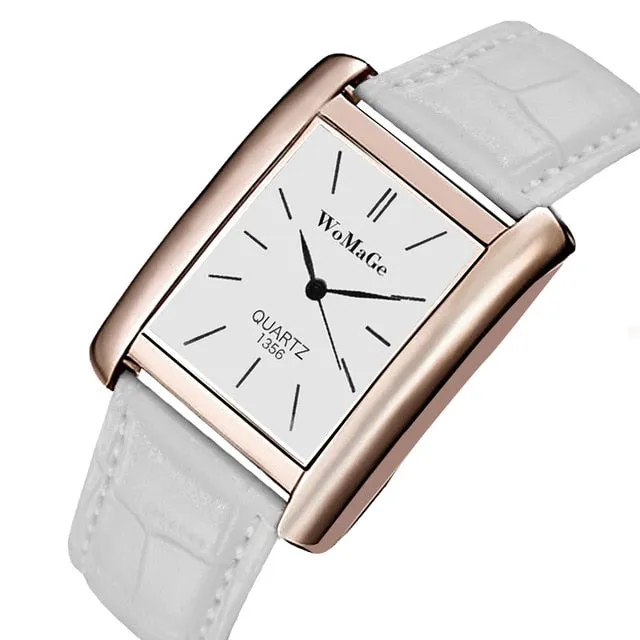 WoMaGe Rose Gold Watch Women Watches Rectangle Women's Watches Top Brand Luxury Ladies Watch Clock relogio feminino reloj mujer