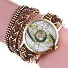 Women Weave Wrap Around Leather Quartz Wristwatch relogio feminino 6 Colors Bracelet	Watch