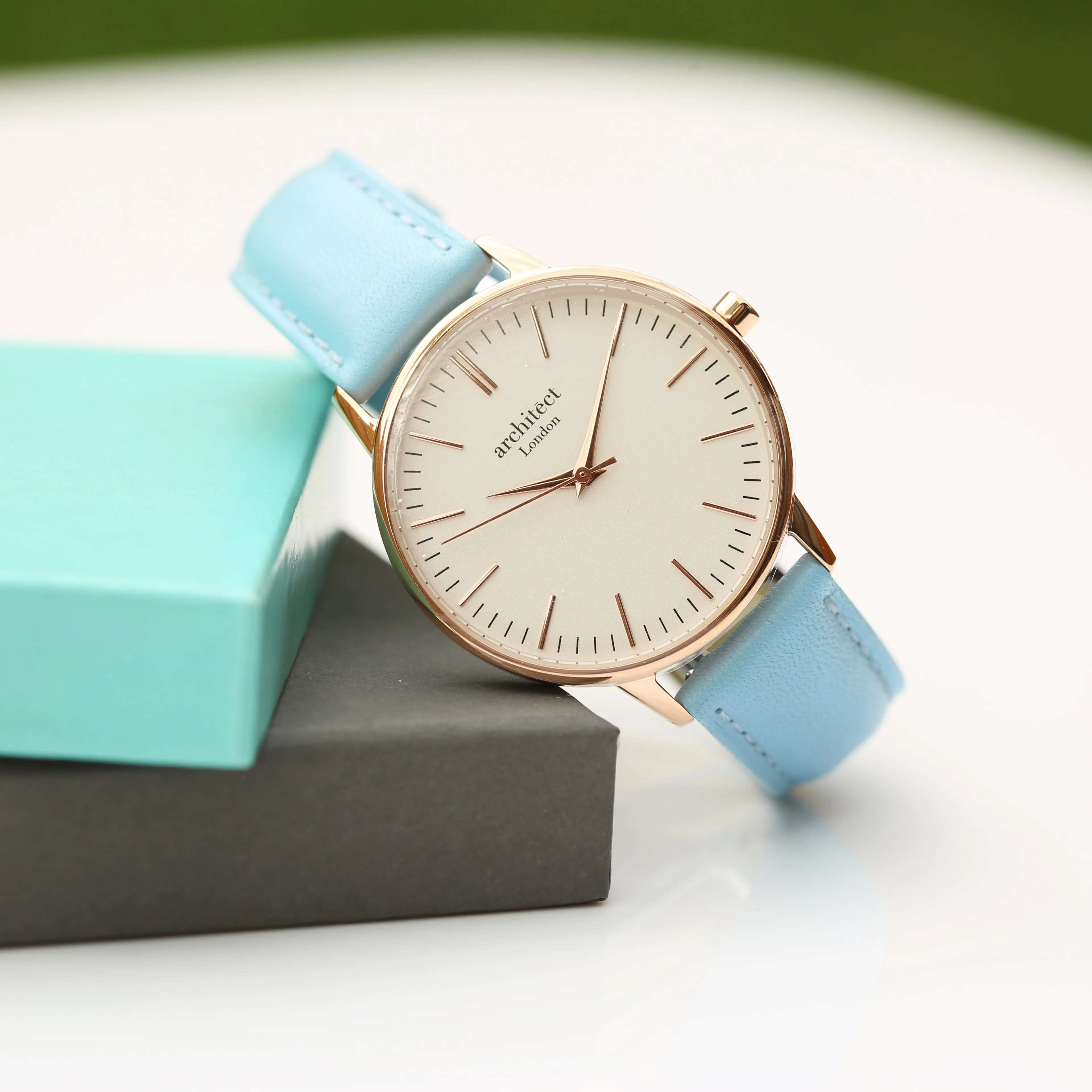 Women's Engraved Watch In Light Blue